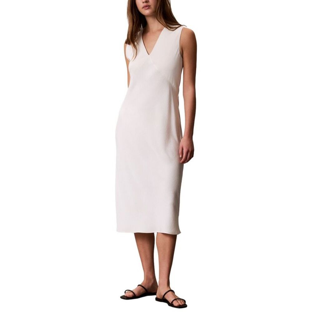 Calvin Klein Womens  Crepe Satin Midi Dress
